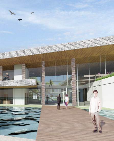 Concept art of the Arc Cancer Centre, built with funding for local organisations by Greenham Trust