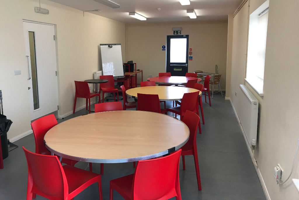Meeting room in Greenham community centre where Greenham Trust had worked to complete the community youth project as one of their partnership projects