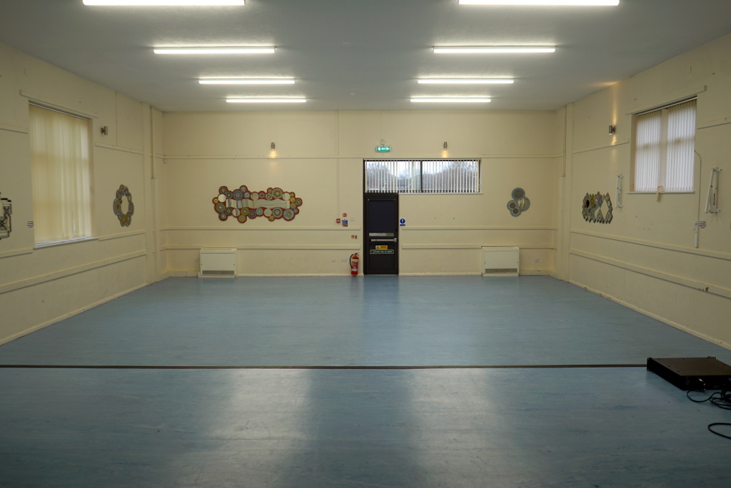 Hall in Greenham community centre where Greenham Trust had worked to complete the community youth project as one of their partnership projects