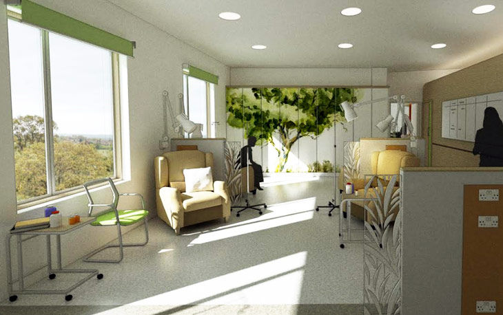 Charitable funding for the Rosemary Appeal - interior view of new ward. Example of non-profit funding in Newbury
